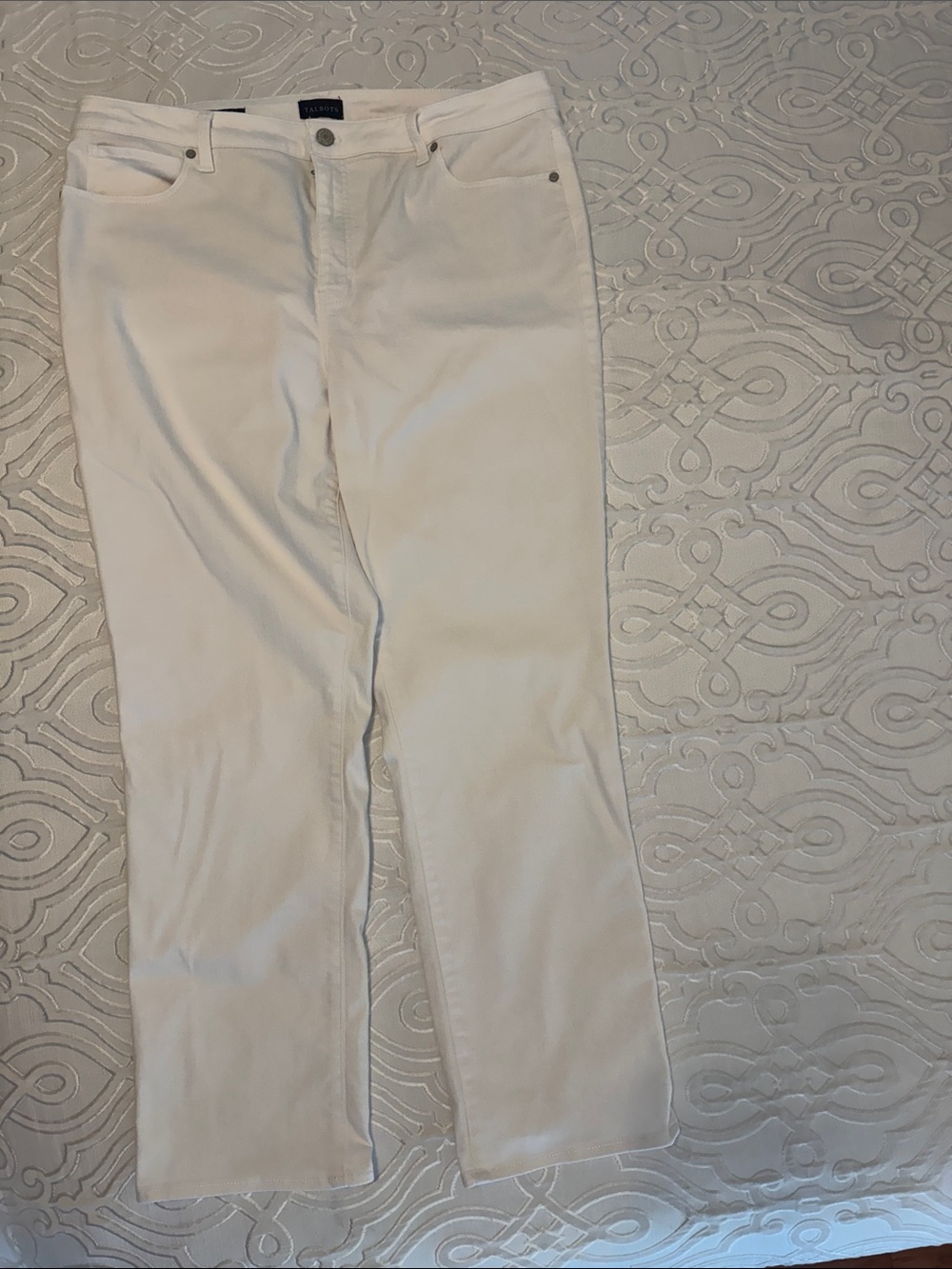 Talbots White Straight-Leg Denim Jeans